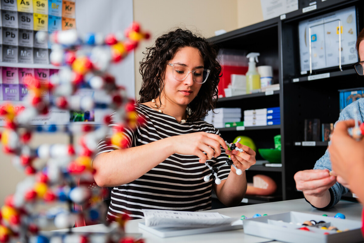 Students work on a project in the Science Den
