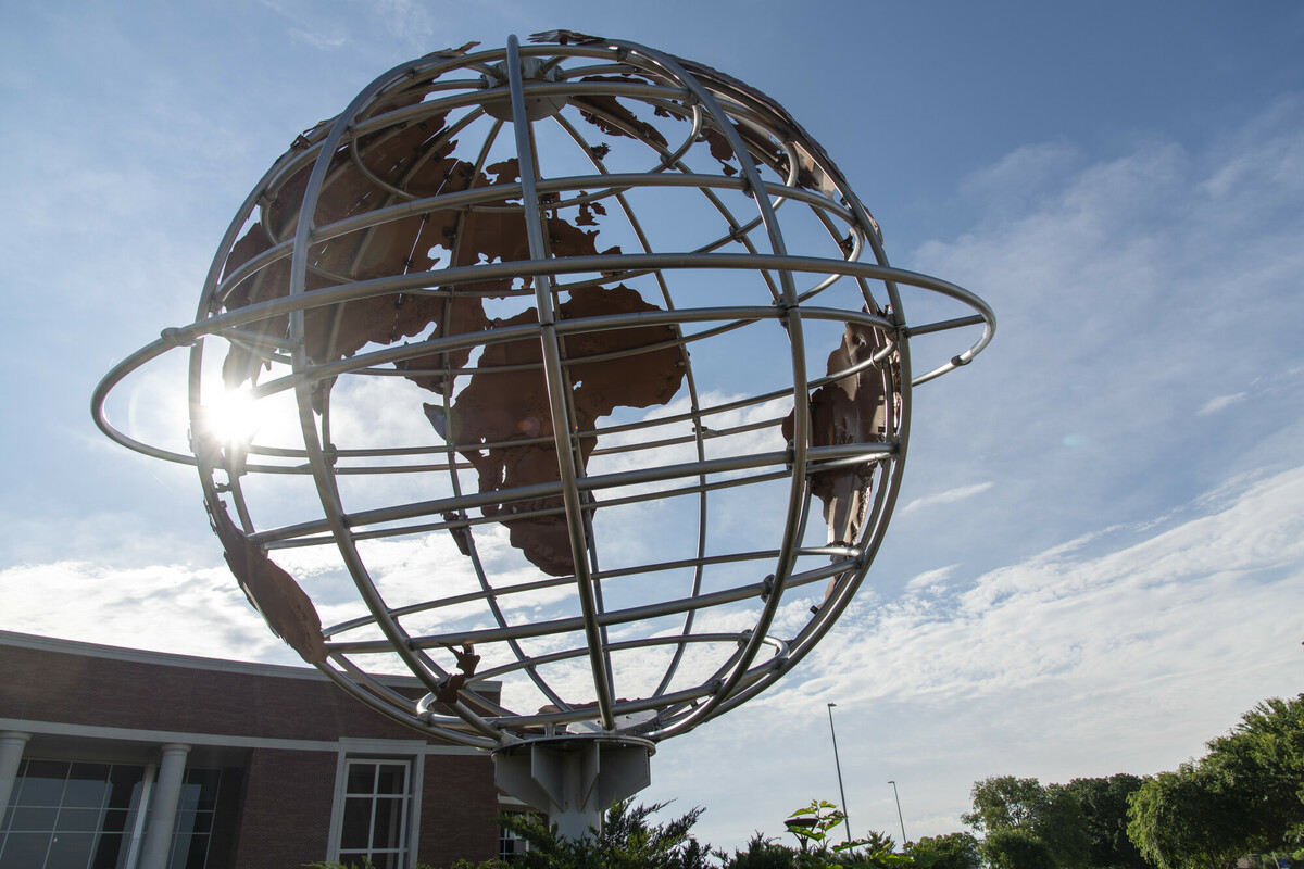 Photo of the Collin College Plano Campus Library Globe
