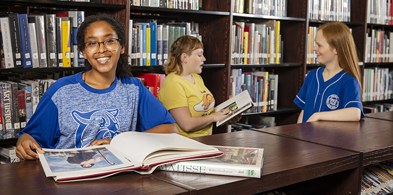Students in McKinnney Library 