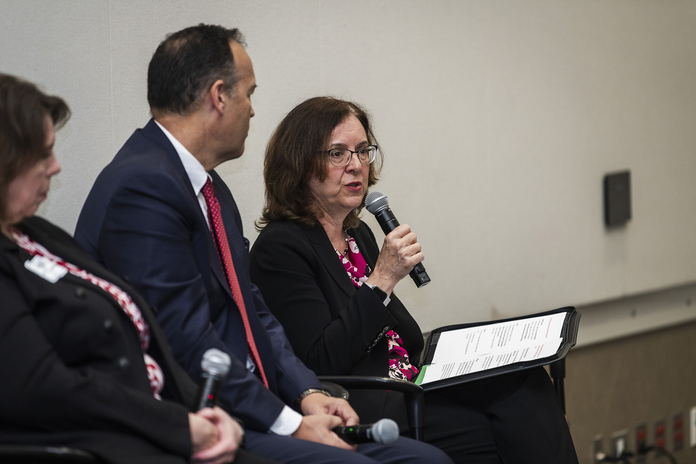 Panelists talk through the issues at the Expanding Educational Access Through University Partnerships segment of the Collin Leadership Policy Summit.